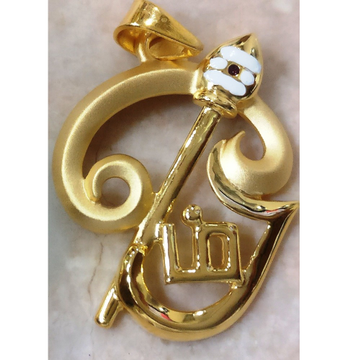 22kt gold plain casting tamil om  pendant by 