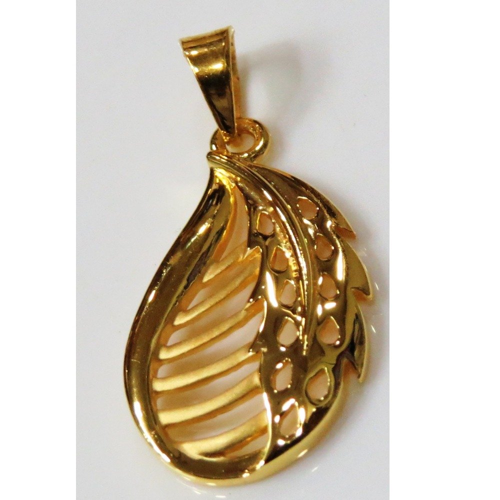 22kt gold plain casting leaf pendant
